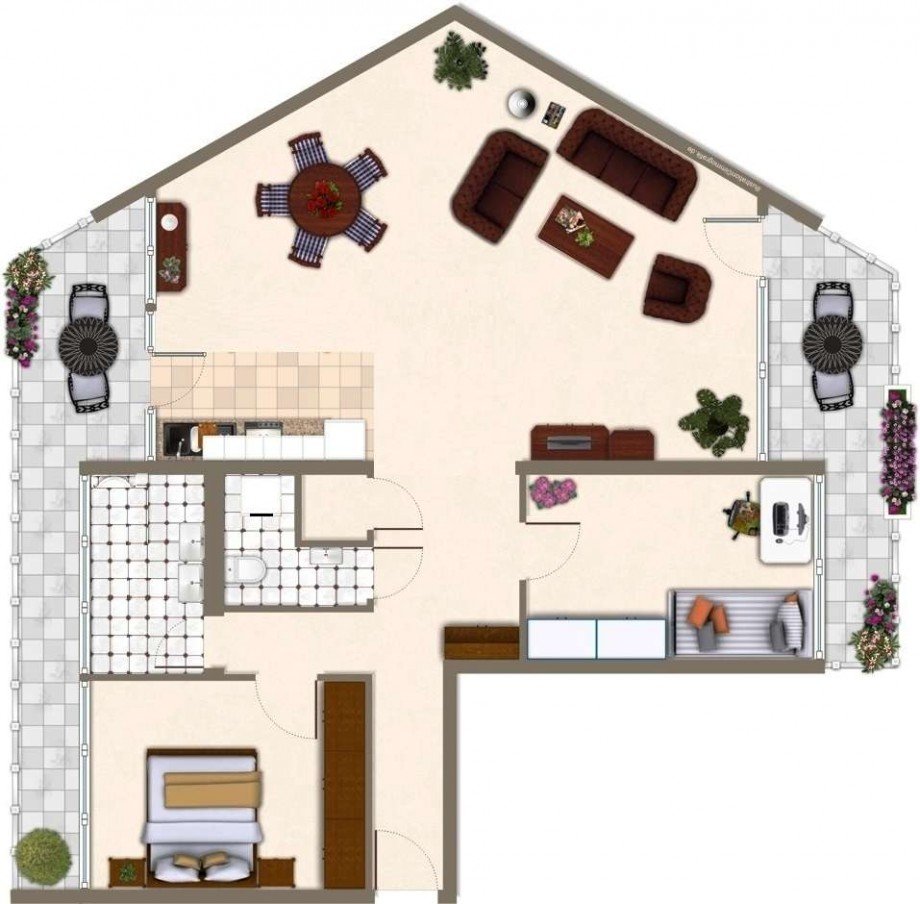 Grundrissbeispiel - K�che offen Etagenwohnung K�ln