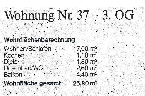 Wohnfl�chenaufstellung Etagenwohnung K�ln